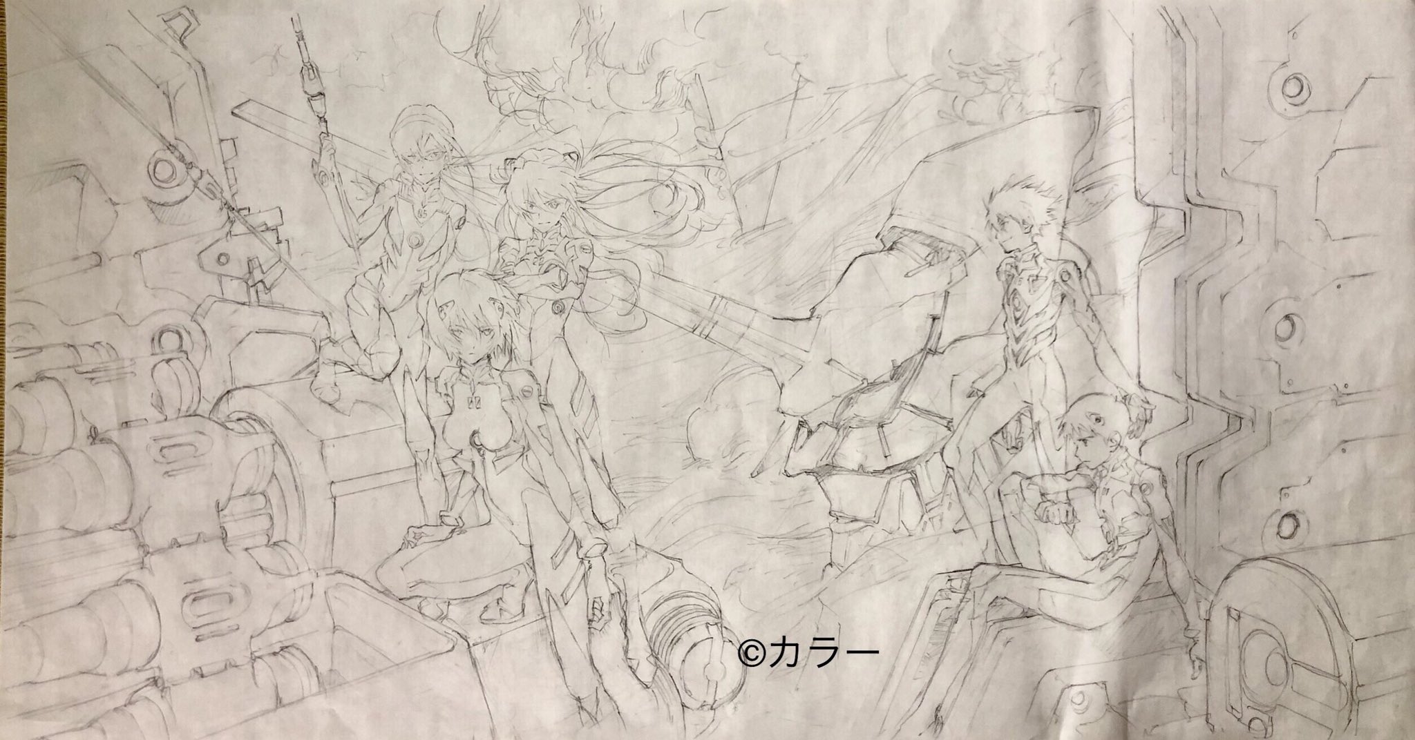 すしお 直筆イラスト スケッチブック エヴァ グレンラガン そり