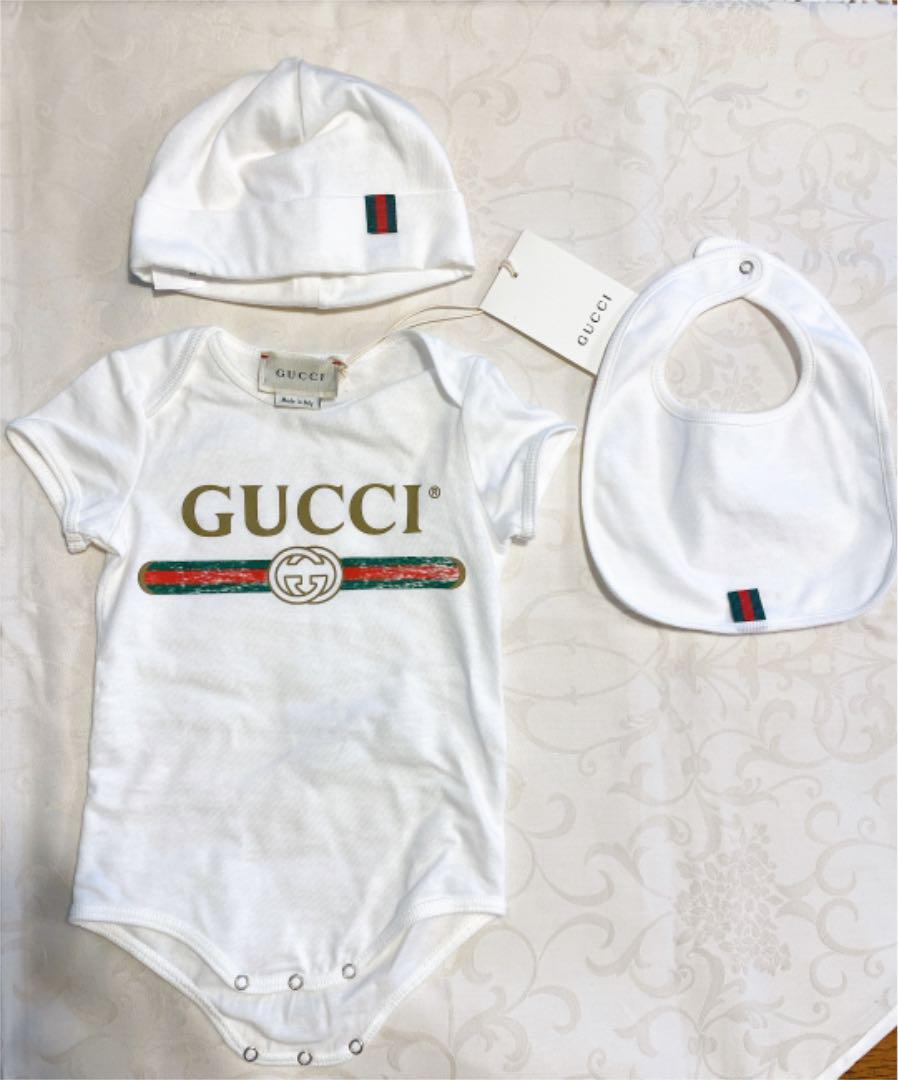 ぽこぽこ様専用です?グッチ GUCCI ロンパース 帽子 スタイ 70 80