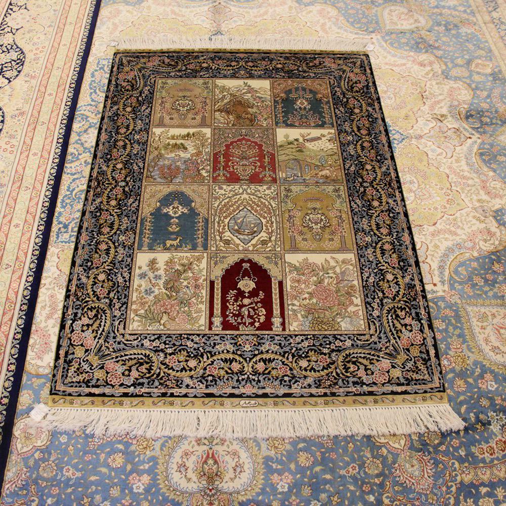 当店売れ筋入荷 WEEKEND SALE‼️ペルシャ絨毯シルク100%手創り絨毯 カーペット