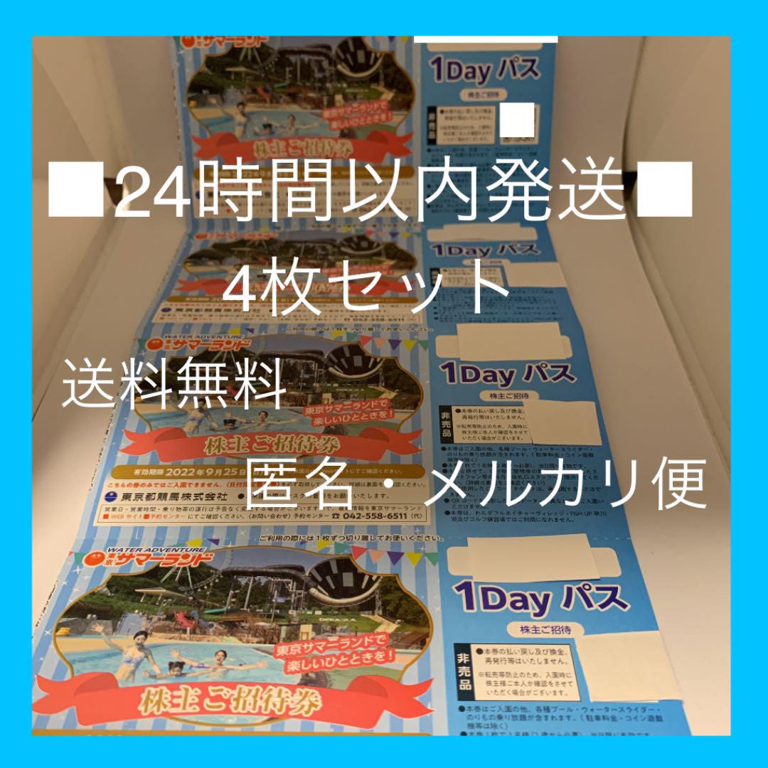 24時間以内発送 メルカリ便】東京サマーランド フリーパス 6枚 - www オンライン限定商品販壳 6枚 株主優待券 【爆速発送 メルカリ便 2時間以内発送】東京サマーランド 遊園地/テーマパーク