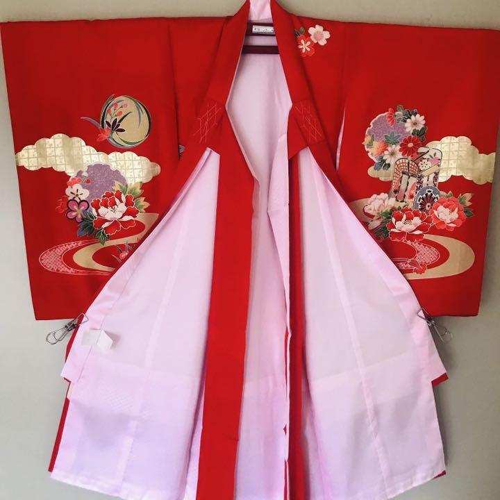 本格総刺繍☆お宮参り着物女の子祝い着産着初着祝着襦袢付-