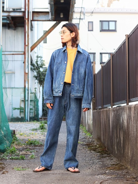 AURALEE SELVEDGE FADED LIGHT DENIM PANTS - デニム