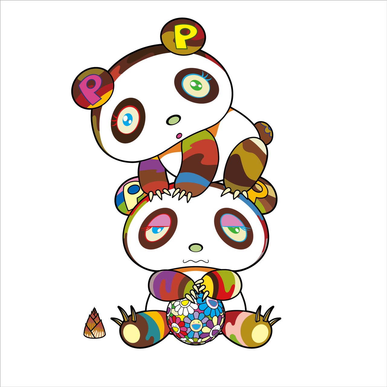 村上隆　版画　赤ちゃんパンダが群れてます！わーい！ 村上隆 版画 赤ちゃんパンダが群れてます！わーい！
